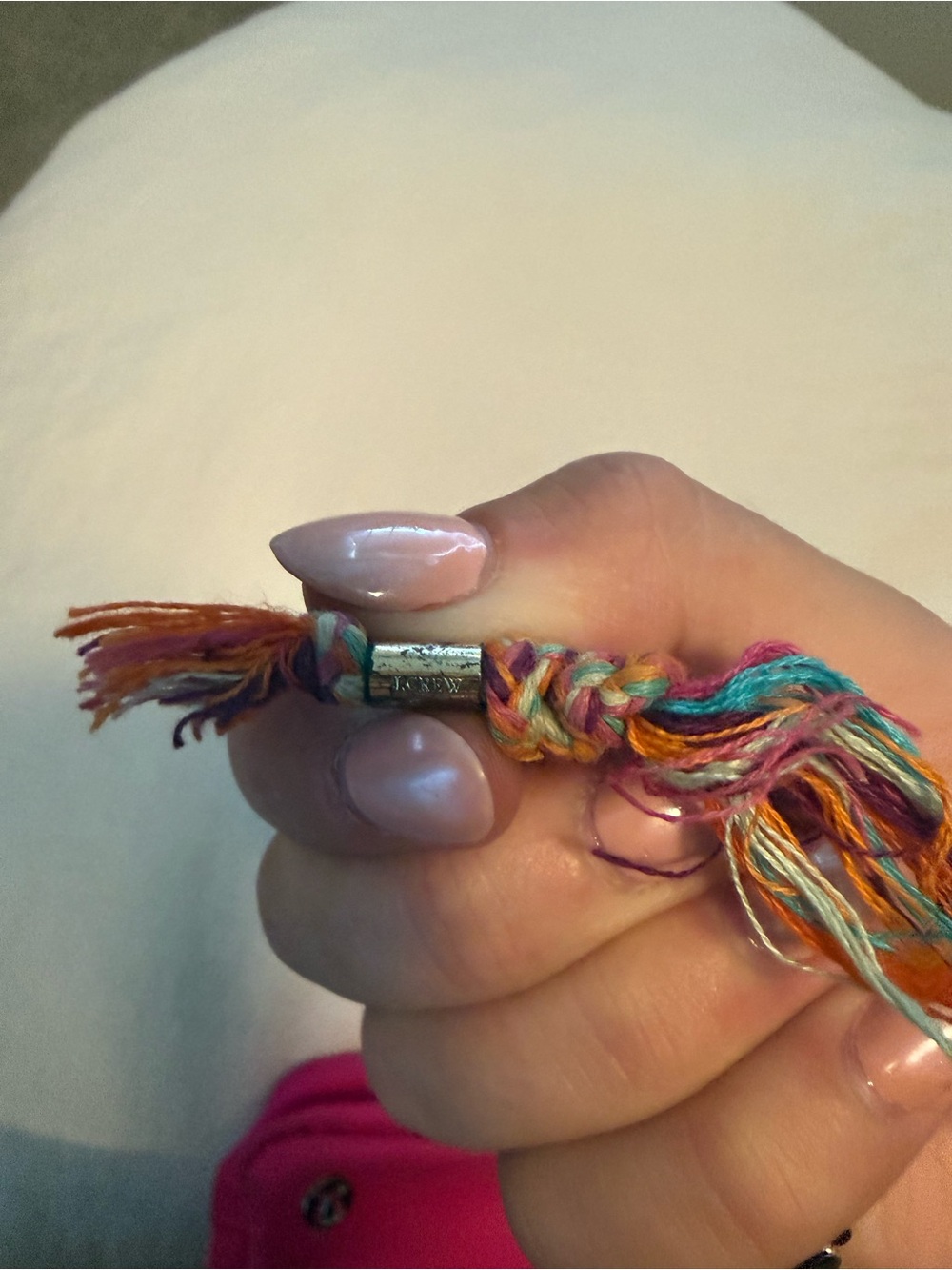 Multicolor Braided Friendship Bracelet with Metal Accent